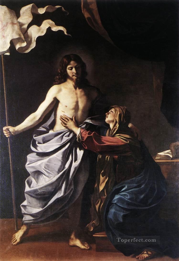 The Resurrected Christ Appears to the Virgin Baroque Guercino Oil Paintings